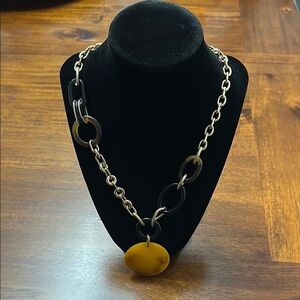 Gold, black, and Amber Necklace